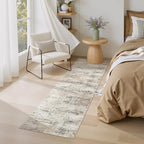3x10 Area Rugs for Hallways, Abstract Washable Non-Slip Runner Rug, Gold - Image 4