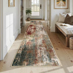 RELEANY Washable Runner 2'6"x14' Abstract Area Rug for Hallway Rustic Brown - Image 7