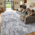7x10 Large Tie-dye Light Grey Area Rug Washable Non-Slip for Living Room by Unknown