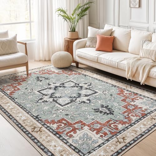 Lofus 6x9 Area Rugs for Living Room and Bedroom, Beige Washable Carpets by Lofus