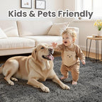 5x7 Fluffy Shag Area Rugs for Living Room Bedroom: Soft Plush Carpet Grey - Image 4