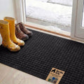 GORILLA GRIP® HydroABSORB Door Mat for Indoor Outdoor Use, 47x35 Black by GorillaGrip