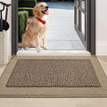 BEQHAUSE Indoor Door Mat 24" x 36", Dirt Trapper Door Mats, Taupe by BEQHAUSE