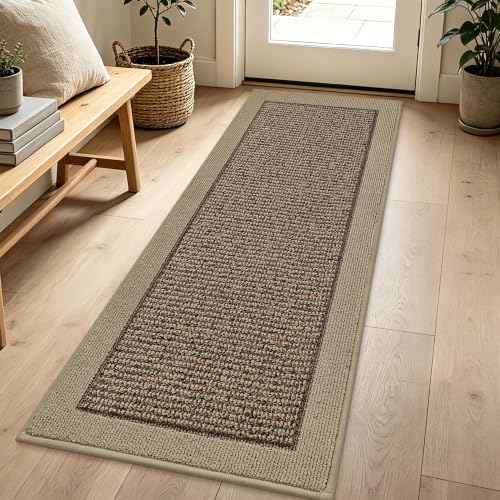 BEQHAUSE Indoor Door Mat 24" x 72", Dirt Trapper Door Mats, Taupe by BEQHAUSE