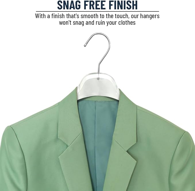 All Hung Up Hangers Plastic Coat Hangers, Clothes Hangers (Smokey Clear, 100pk)