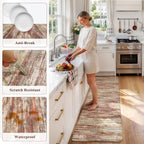 KIMODE Kitchen Mats for Floor Cushioned Anti Fatigue,Red Brown Runner Rugs - Image 6
