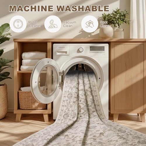 3x5 Area Rugs Living Room: Washable Rug for Bedroom Brown Beige - Image 6