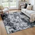 RELEANY Washable Square 6'x6' Area Rug for Living Room Black White by RELEANY