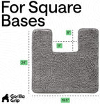GORILLA GRIP Chenille Bath Rug Mat for Square Toilet Base, 24x19 Gray - Image 2