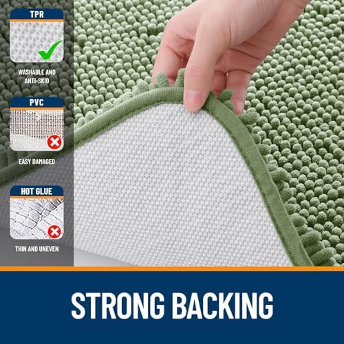 OLANLY Toilet Rugs U-Shaped 24x24, Soft Absorbent Chenille Contour Rugs - Image 6