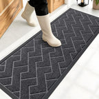 OLANLY Front Door Mat Outside 47x17, All-Season Absorbent Rubber Doormat by OLANLY