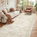 4x12 Runner Rug Non Slip,Washable Hallway Runner Rug,Beige - Image 3