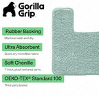GORILLA GRIP Chenille Bath Rug Mat for Square Toilet Base, 24x19 Seablue - Image 3