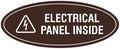 Signs ByLITA Oval Electrical Panel Inside Sign (Dark Brown) - Medium 2 Pack