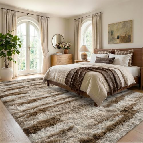 4x6 Khaki Fluffy Soft Area Rug Non-Slip for Bedroom Living Room Playroom - Image 3