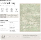 8x10 Area Rug Living Room: Modern Washable Soft Carpet Green Cream - Image 2
