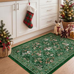 2x3 Christmas Rug,Small Washable Entryway Rug Non Slip,Green - Image 5