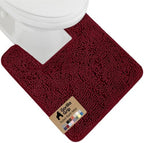 GORILLA GRIP Chenille Bath Rug Mat for Square Toilet Base, 24x19 Burgundy by GorillaGrip