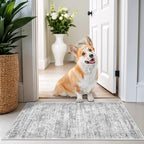 2x3 Rug Non Slip, Small Washable Entryway Rug,Grey by Restydon