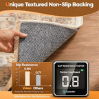 Veken Non Slip Cushioned Rug Pad Gripper, Felt and Silicone Backing, 9 x 12 Ft, 1/4 inch Thick Carpet Liner Protector Mat for Area Rugs and Hardwood Floors, with Over 99 Pcs Anti-Slip Strips Pattern - Image 3