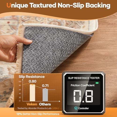Veken Non Slip Cushioned Rug Pad Gripper, Felt and Silicone Backing, 6 x 9 Ft, 1/2" Thick Carpet Liner Protector Mat for Area Rugs and Hardwood Floors, with Over 99 Pcs Anti-Slip Strips Pattern - Image 3