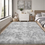 PLHXFR 6x9 Area Rugs Living Room: Fluffy Bedroom Shag Rug Light Grey - Image 2