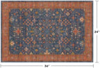 Hazo Haus Washable 2x3 Entry Rug Front Door Indoor, Farmhouse Small Area Rugs for Kitchen, Bathroom, Entrance, Non Slip Rubber Backed, Perfect for Boho Décor (2x3 Navy Blue) - Image 2