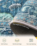 RELEANY Washable Area Rug, Runner 3'x8', Teal - Image 4