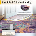 RELEANY Washable 10'x14' Abstract Area Rug for Living Room Purple Multi - Image 6