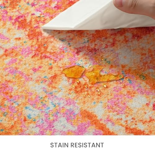 Entrance Rugs Indoor 2x3 Colorful Entry Rug Washable Abstract Rainbow Small Area Rug Non-Slip Low Pile Throw Rugs for Entryway, Kitchen Floor, Front Door Indoor Door Mat, Bathroom, Bedroom Bedside - Image 7