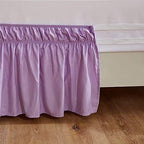 MEILA Wrap Around Bed Skirt for Queen & King Beds, 16" Drop, Light Purple - Image 3