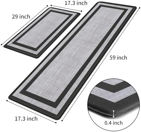 Mattitude Kitchen Mats Set of 2,Cushioned Anti-Fatigue Non-Skid Rug Sets - Image 2
