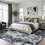 RELEANY Washable 8'x10' Abstract Area Rug for Living Room Black White - Image 2