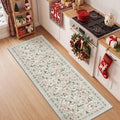 2x5 Christmas Runner Rug for Hallway,Washable Kitchen Rugs,Grey by Restydon