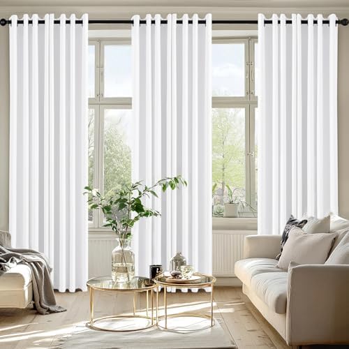MIULEE Blackout Curtains for Bedroom 2 Panels 50 x 84 Inch Long Pure White - Image 6