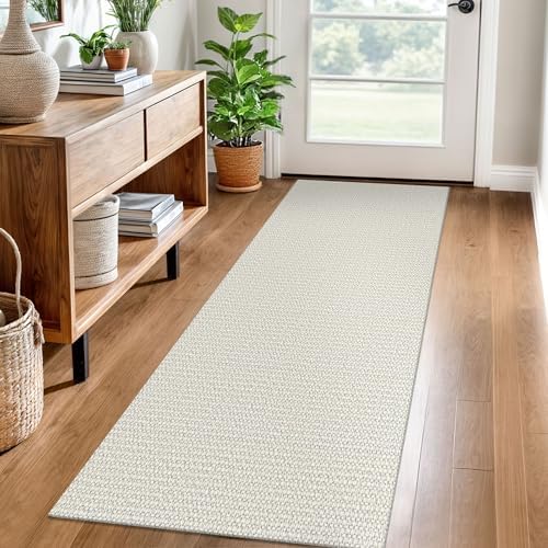 EARTHALL Washable Runner Rug, Non Slip Bedside Rug, 2x6 Ft, Cream/Grayish by Unknown