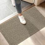BEQHAUSE Dirt Trapper Door Mat 17" x 30", Non-Slip Doormats, Light Beige by BEQHAUSE