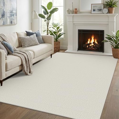 EARTHALL Washable Area Rug, Non Slip Living Room Rug, 5x7 Ft, Cream/Grayish by Unknown