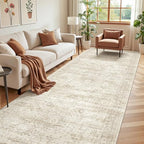 4x10 Runner Rug Non Slip,Washable Hallway Runner Rug,Beige by Restydon