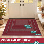 BEQHAUSE Indoor Door Mat 36" x 60", Dirt Trapper Door Mats, Red - Image 2