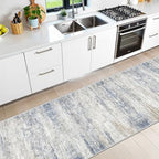 2'6 x 12' Runner Rug Non Slip,Washable Kitchen Rugs,Blue - Image 3