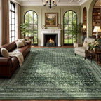 Lofus 9x12 Area Rug for Living Room, Non-Slip Washable Carpet,Green by Lofus