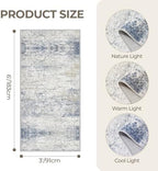 3x6 Runner Rug Non Slip,Washable Hallway Runner Rug,Blue - Image 2