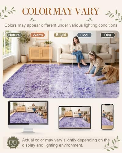 OLANLY 8x10 Washable Area Rug, Soft Non Slip Carpet for Bedroom Living Room - Image 2