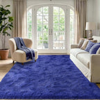 6x9 Large Royal Blue Fluffy Soft Area Rug Non-Slip for Living Room Bedroom - Image 2