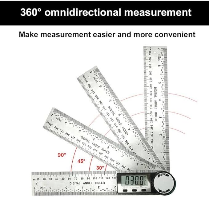 Digital Angle Finder, 2 in 1 Digital Angle Gauge 7 inch/200mm Stainless steel tool kit for Carpenter/Woodworking/DIY Tools