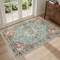 2x3 Area Rugs Living Room: Washable Rug for Bedroom Brown Green by EXPEDIX