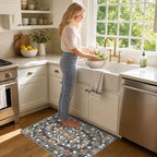 SameBed Washable 2x3 Entryway Area Rug, Vintage Kitchen Rug Carbon Gray - Image 2