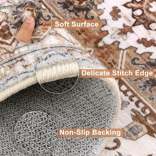 Yamaziot Washable Runner Rug, 2x10 Non-Slip Boho Hallway Kitchen Rug - Image 2