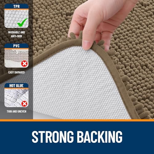 OLANLY Bathroom Rugs 36x24, Extra Soft Absorbent Chenille Bath Rugs - Image 6